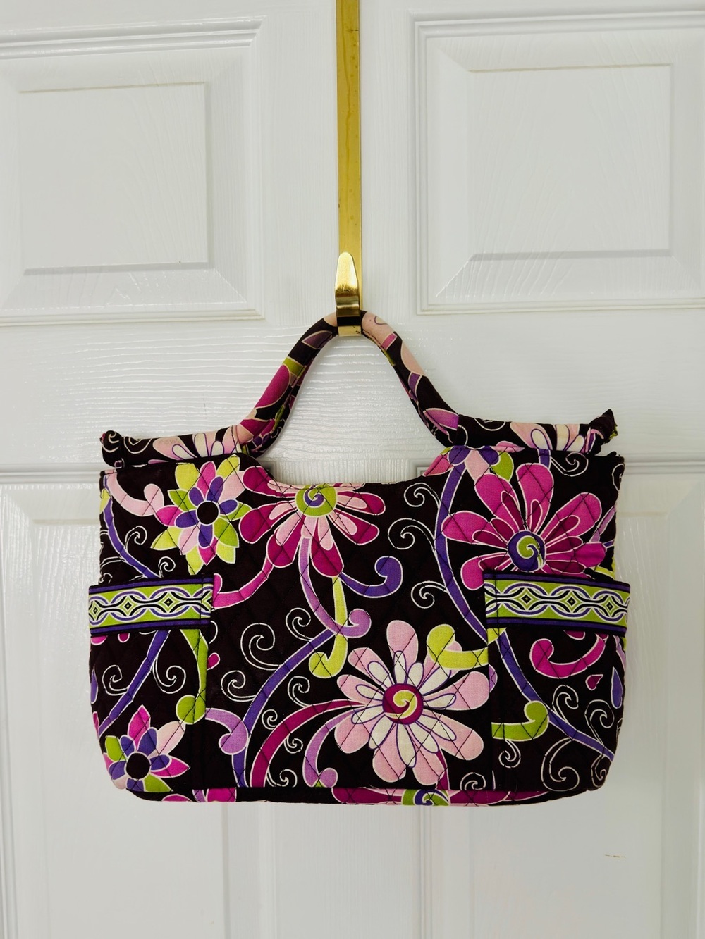 Vera Bradley Gabby Tote in Purple Punch Fabric Retired